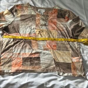 Alfred Dunner Lace Accent Blouse